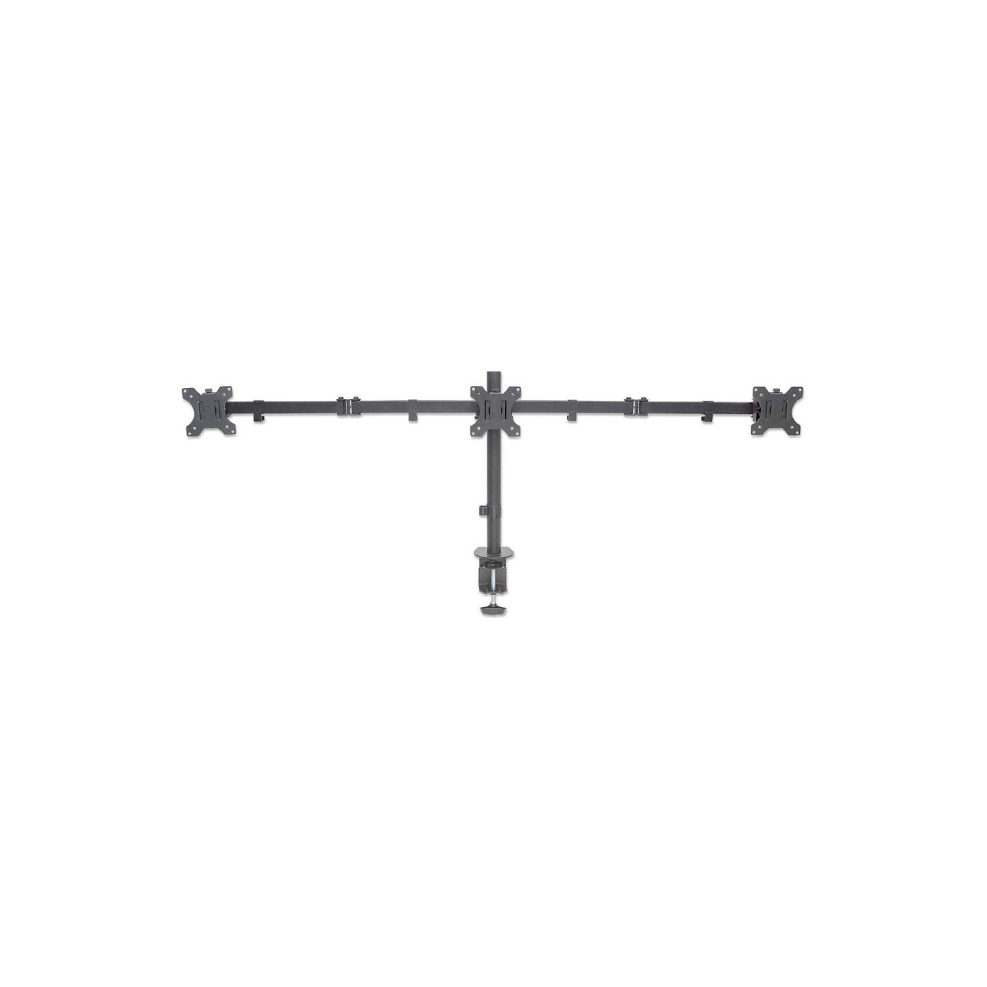 MANHATTAN LCD Monitorhalterung fuer 3 Displays zweichfach schwenkbar Tischhalterung mit 2 Monitorarmen bis 68.58cm 27...