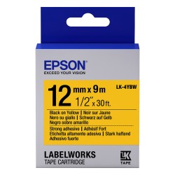 Epson LabelWorks LK-4YBW - Black on Yellow - Roll (1.2 cm x 9 m) — Buy in Cyprus with Fast Delivery