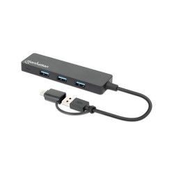 MANHATTAN 4-Port USB 3.0 Typ-C Typ-A Kombi-Hub schwarz — Buy in Cyprus with Fast Delivery