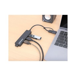 MANHATTAN 4-Port USB 3.0 Typ-C Typ-A Kombi-Hub schwarz — Buy in Cyprus with Fast Delivery