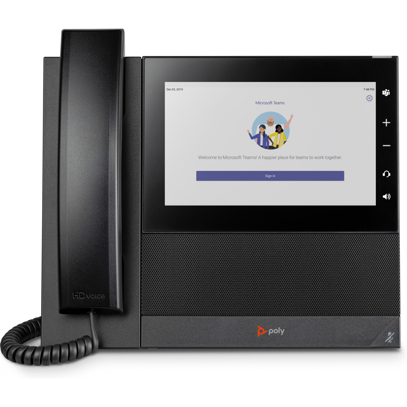 Poly CCX 600 IP Desk Phone - Microsoft Teams, PoE, Android 9, 7-inch Color LCD, Gigabit, Bluetooth 4.2, Black