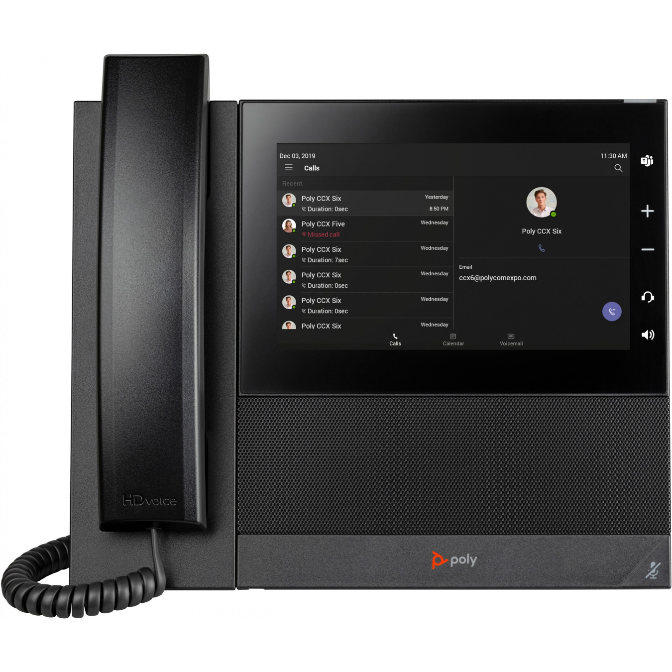 Poly CCX 600 IP Desk Phone - Microsoft Teams, PoE, Android 9, 7-inch Color LCD, Gigabit, Bluetooth 4.2, Black