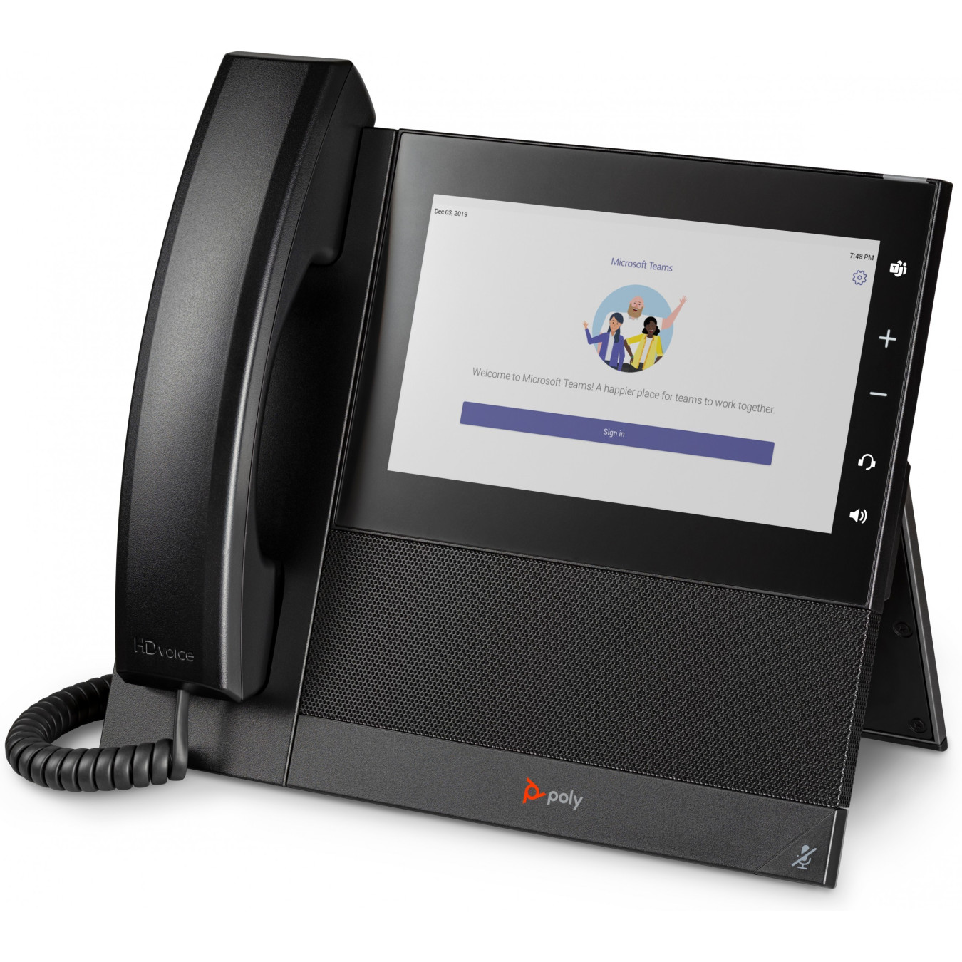 Poly CCX 600 IP Desk Phone - Microsoft Teams, PoE, Android 9, 7-inch Color LCD, Gigabit, Bluetooth 4.2, Black