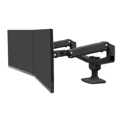 Ergotron LX Dual Side-by-Side Arm - Befestigungskit (Spannbefestigung für Tisch. Tischplattenbohrung. Stange. 2 Gelen...