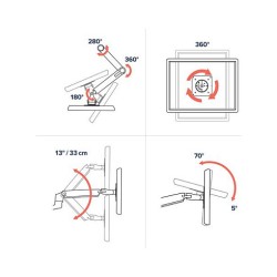 Ergotron LX Dual Side-by-Side Arm - Befestigungskit (Spannbefestigung für Tisch. Tischplattenbohrung. Stange. 2 Gelen...
