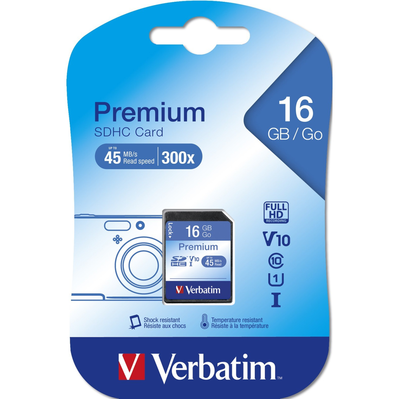 Verbatim Premium SDHC Card - 16GB - Class 10, 10 MB/s Read/Write — Buy in Cyprus with Fast Delivery
