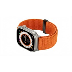 Premium Pro Armband für Apple Watch. Orange Schwarz. 44mm. 45mm. 42mm (Series 1 2 3). 49mm. 46mm. GA-MAG-BNDA-P+OML