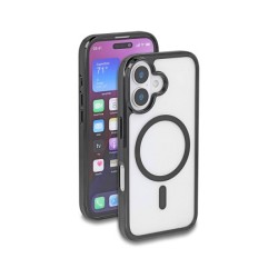 Schutzhülle für iPhone 16 kompatibel mit MagSafe transparent-schwarz — Buy in Cyprus with Fast Delivery