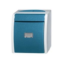 BUSCH JAEGER BJ 2621WGL-53 Wipptaster m.Beleuchtung ocean IP44 grau blaugrün — Buy in Cyprus with Fast Delivery