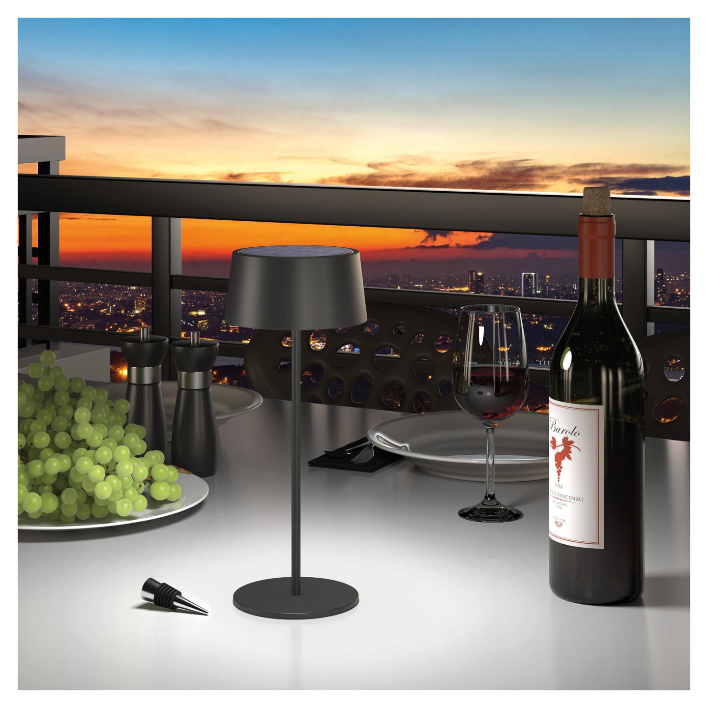 RealPower LED-Solar Tischlampe dimmbar mit Akku.schwarz — Buy in Cyprus with Fast Delivery