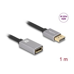 DELOCK DisplayPort Verlngerungskabel 8K 60 Hz 1 m grau Metall ohne Einrastfunktion — Buy in Cyprus with Fast Delivery