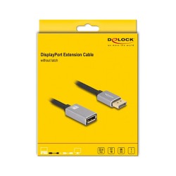 DELOCK DisplayPort Verlngerungskabel 8K 60 Hz 1 m grau Metall ohne Einrastfunktion — Buy in Cyprus with Fast Delivery