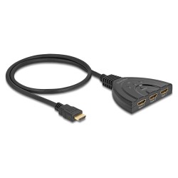 DELOCK HDMI Switch 3 x HDMI in zu 1 x HDMI out 8K 60 Hz mit integriertem Kabel 60cm — Buy in Cyprus with Fast Delivery