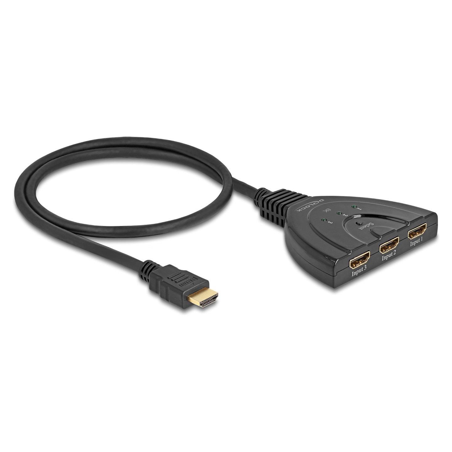DELOCK HDMI Switch 3 x HDMI in zu 1 x HDMI out 8K 60 Hz mit integriertem Kabel 60cm — Buy in Cyprus with Fast Delivery