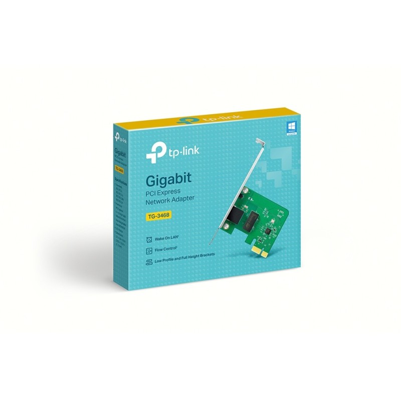 Buy TP-Link TG-3468 PCIe x1 Network Card - RTL8168B, 1GbE, 1xRJ45, VLAN & WoL, G... in Cyprus, Nicosia, Limassol, Larnaka, Pafos