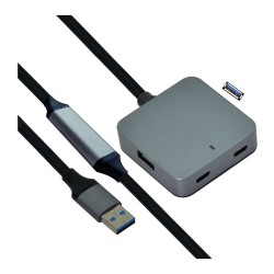 VALUE USB 3.2 Gen 1 Hub. 4 Ports (2x USB-A + 2x USB-C). mit Verlngerungskabel. schwarz. 10 m