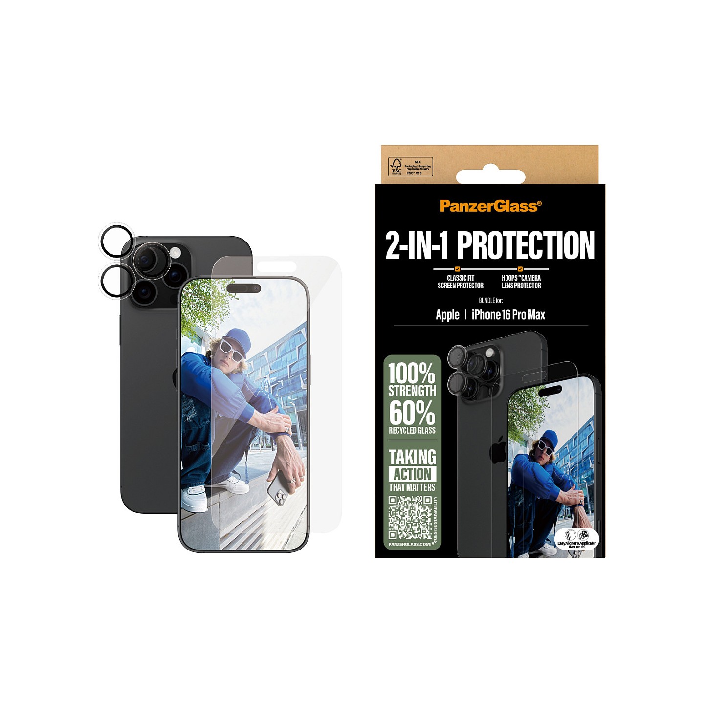 PanzerGlass 2-in-1 Bundle iPhone 16 Pro Max — Buy in Cyprus with Fast Delivery