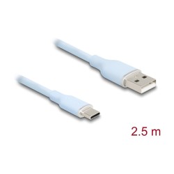 DELOCK USB 2.0 Kabel USB Typ-A St to USB Typ-C St 2.5m blau — Buy in Cyprus with Fast Delivery