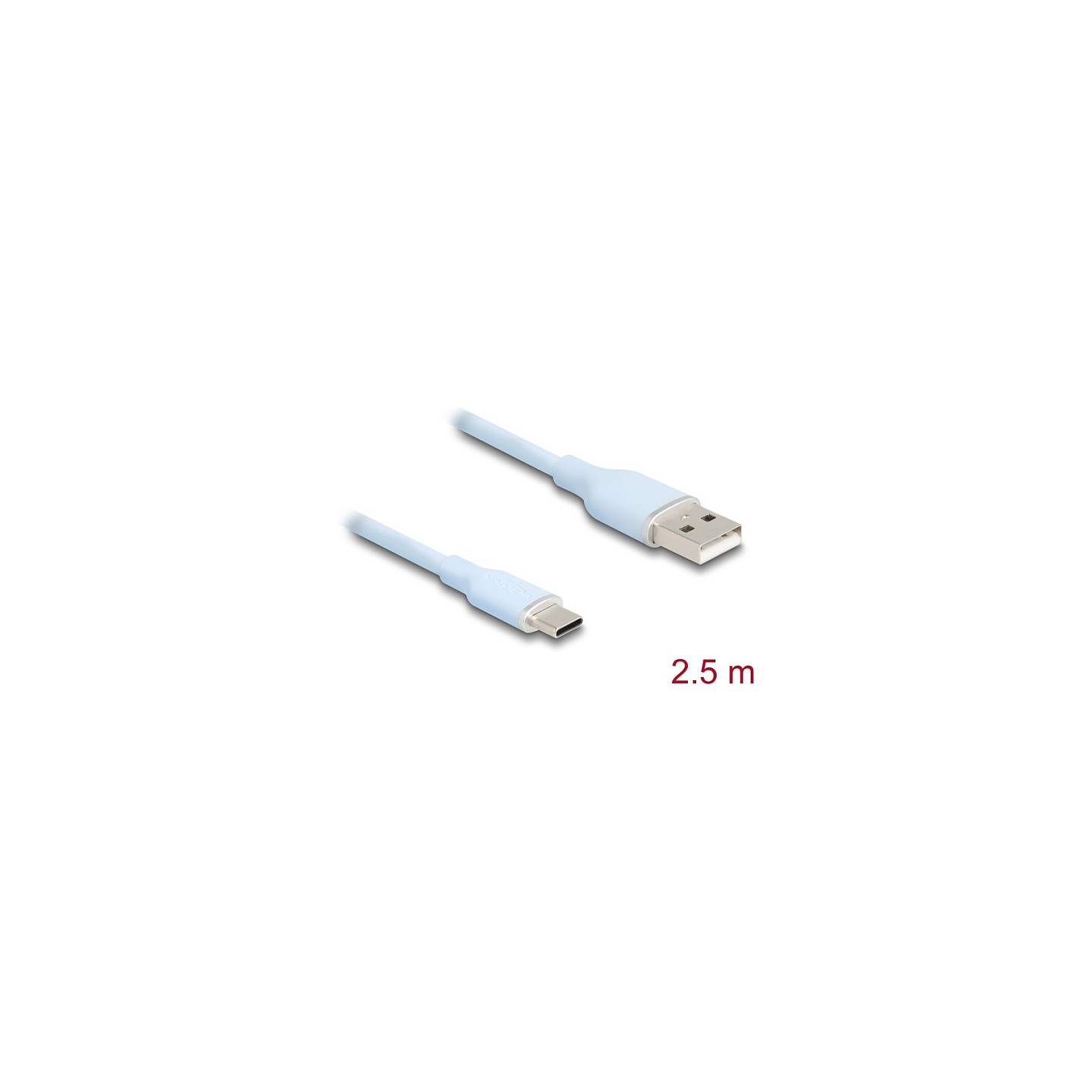 DELOCK USB 2.0 Kabel USB Typ-A St to USB Typ-C St 2.5m blau — Buy in Cyprus with Fast Delivery