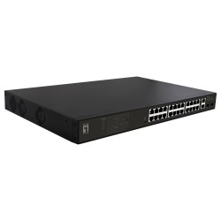 Switch 24x GE GEP-2821 2xGE 2xGSFP 19' 390W 24xPoE+ — Buy in Cyprus with Fast Delivery