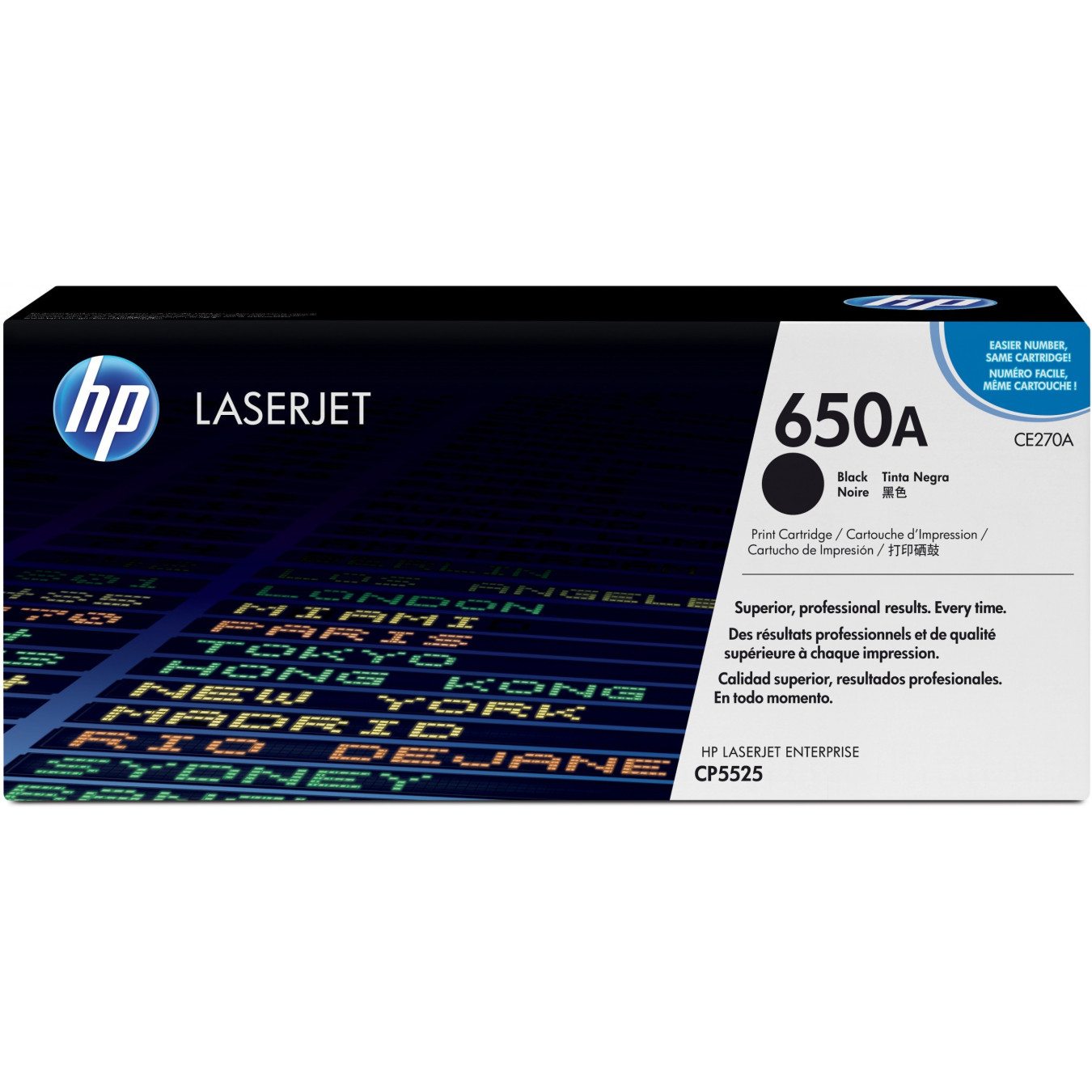 HP Original LaserJet Toner Cartridge - CE270A - Black, 13,500-page Yield, Standard Capacity, 1-Pack