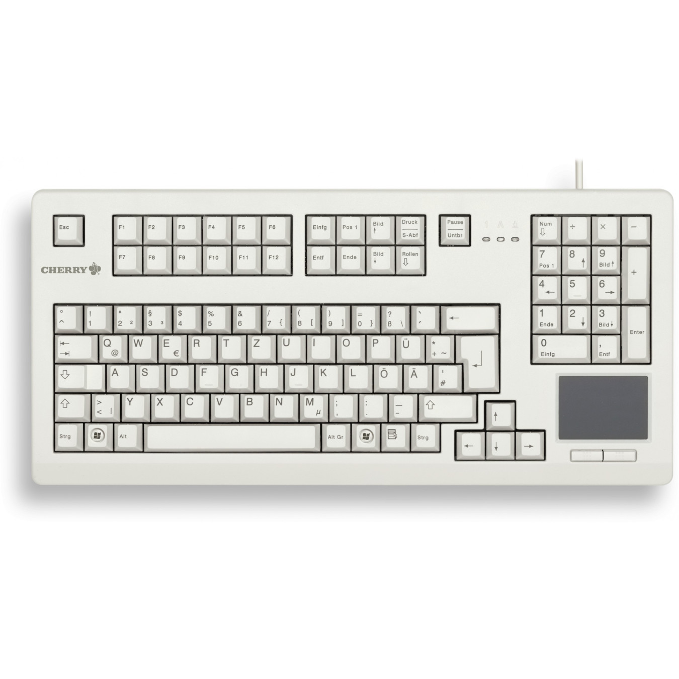 CHERRY TouchBoard G80-11900LUMDE-0 - Grey, Cherry MX Black, Wired USB, Full-size QWERTZ with Touchpad