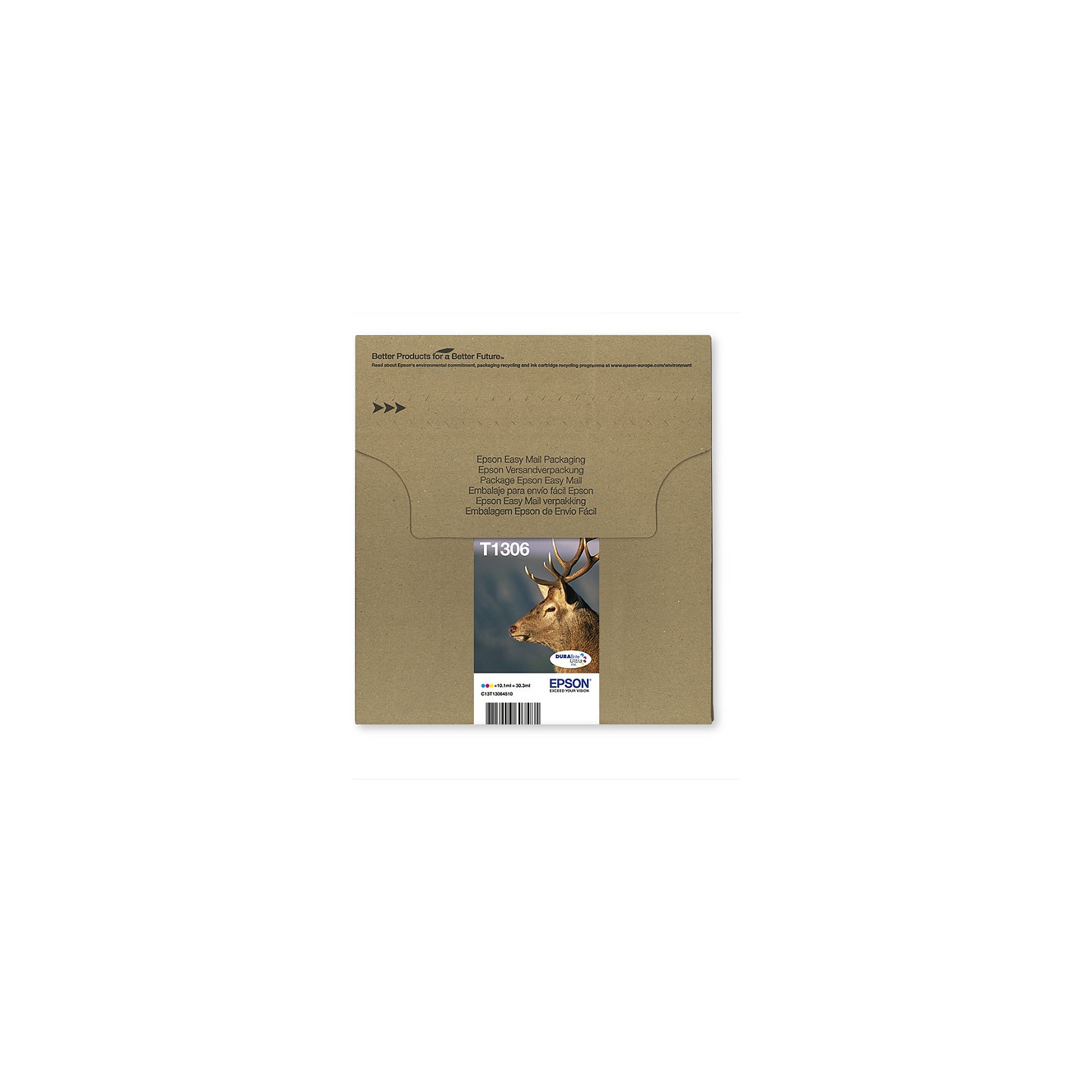 Epson Original Easy Mail Packing T1306 Hirsch Druckerpatronen 3er Multipack C M Y (C13T13064510)