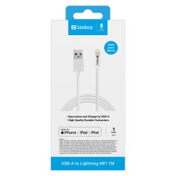 USB3.0 to Lightning (ST-ST) 1m Sandberg White — Buy in Cyprus with Fast Delivery