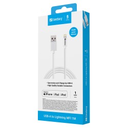 USB3.0 to Lightning (ST-ST) 1m Sandberg White — Buy in Cyprus with Fast Delivery