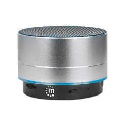 MANHATTAN Metallic LED-Bluetooth-Lautsprecher buntes Licht Bedienelemente USB-A-Port MicroSD-Kartenslot 3.5mm-Klinken...
