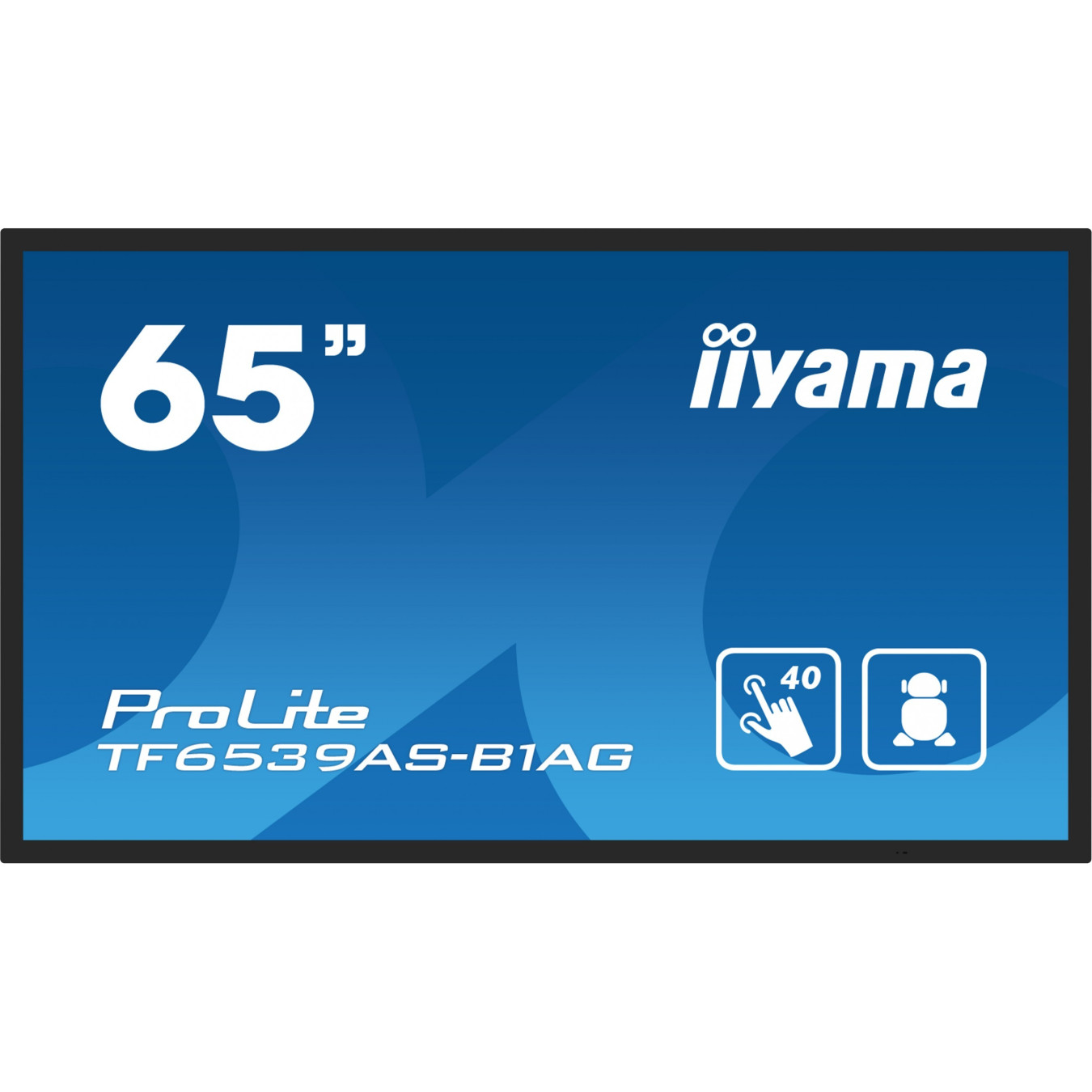 iiyama TF6539AS-B1AG - 65" 4K Interactive Touch Display, IPS, Android 11, 4GB/32GB, 2xHDMI+DP, 40-point Touch, Black