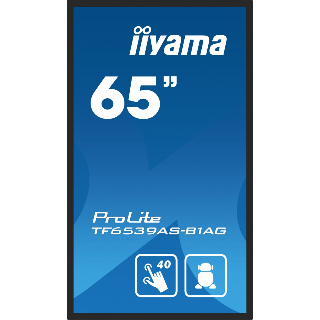 iiyama TF6539AS-B1AG - 65" 4K Interactive Touch Display, IPS, Android 11, 4GB/32GB, 2xHDMI+DP, 40-point Touch, Black