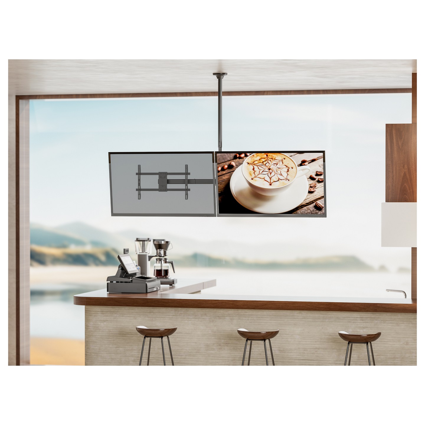 Equip Deckenhalterung 32'-60' 2TFT 40Kg Manu Dual-Screen sw lite Retail — Buy in Cyprus with Fast Delivery