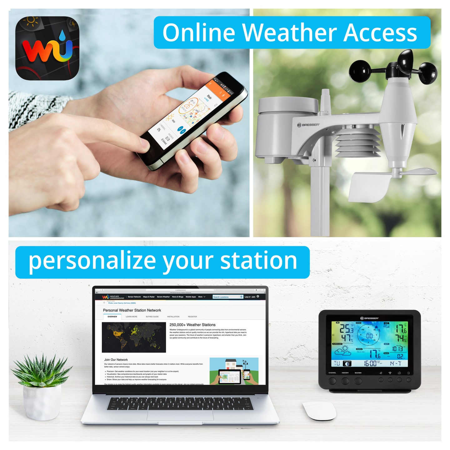 Bresser Wetter Center 5-in-1 WLAN Profi-Sensor — Buy in Cyprus with Fast Delivery