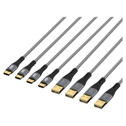 EFB USB-A auf USB-C Kabelset 60W QC 3A 0.5+1+2+3m grau — Buy in Cyprus with Fast Delivery