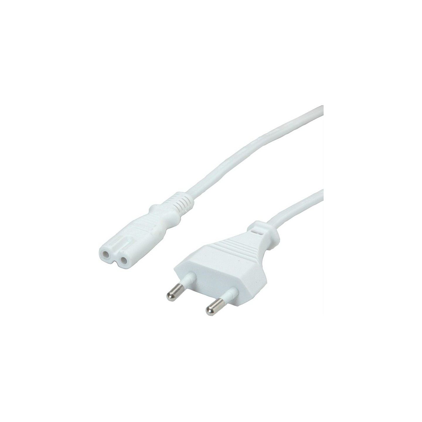 VALUE Netzkabel Euro-Flachstecker auf C7 2polig weiss 1.8m — Buy in Cyprus with Fast Delivery