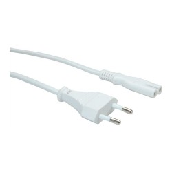 VALUE Netzkabel Euro-Flachstecker auf C7 2polig weiss 1.8m — Buy in Cyprus with Fast Delivery