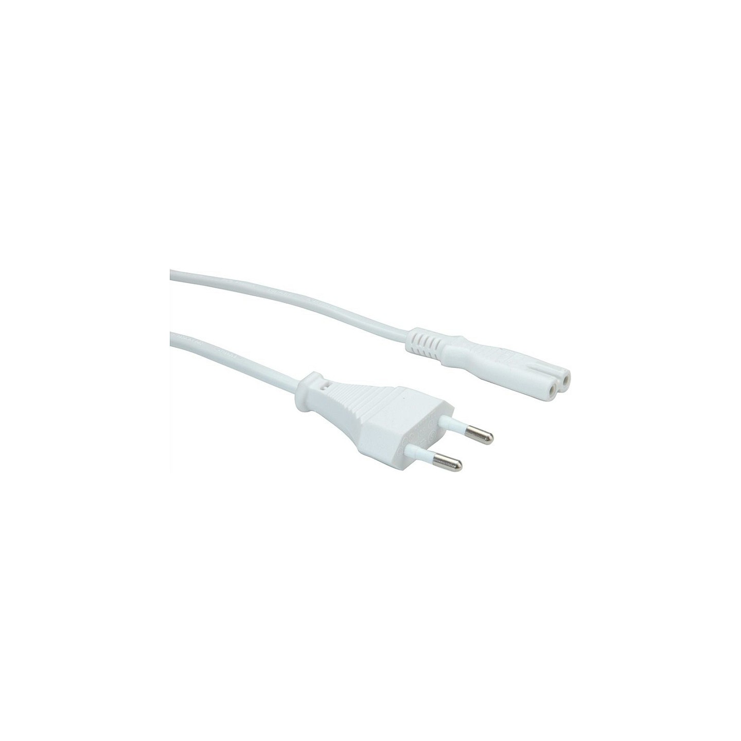VALUE Netzkabel Euro-Flachstecker auf C7 2polig weiss 1.8m — Buy in Cyprus with Fast Delivery
