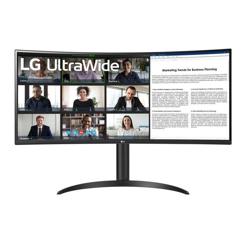 LG UltraWide 34WR55QK-B 34" UWQHD Curved VA Monitor 3440x1440 100Hz HDR10 USB-C 65W (Boxed) — Buy in Cyprus with Fast Delivery