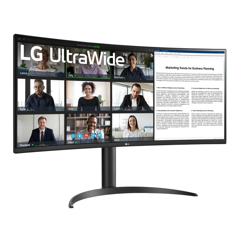 LG UltraWide 34WR55QK-B 34" UWQHD Curved VA Monitor 3440x1440 100Hz HDR10 USB-C 65W (Boxed) — Buy in Cyprus with Fast Delivery