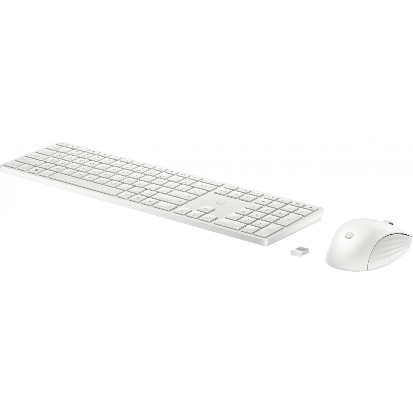 HP 655 Wireless Keyboard & Mouse Combo - White - Full-size (100%), RF 2.4 GHz, Battery-powered