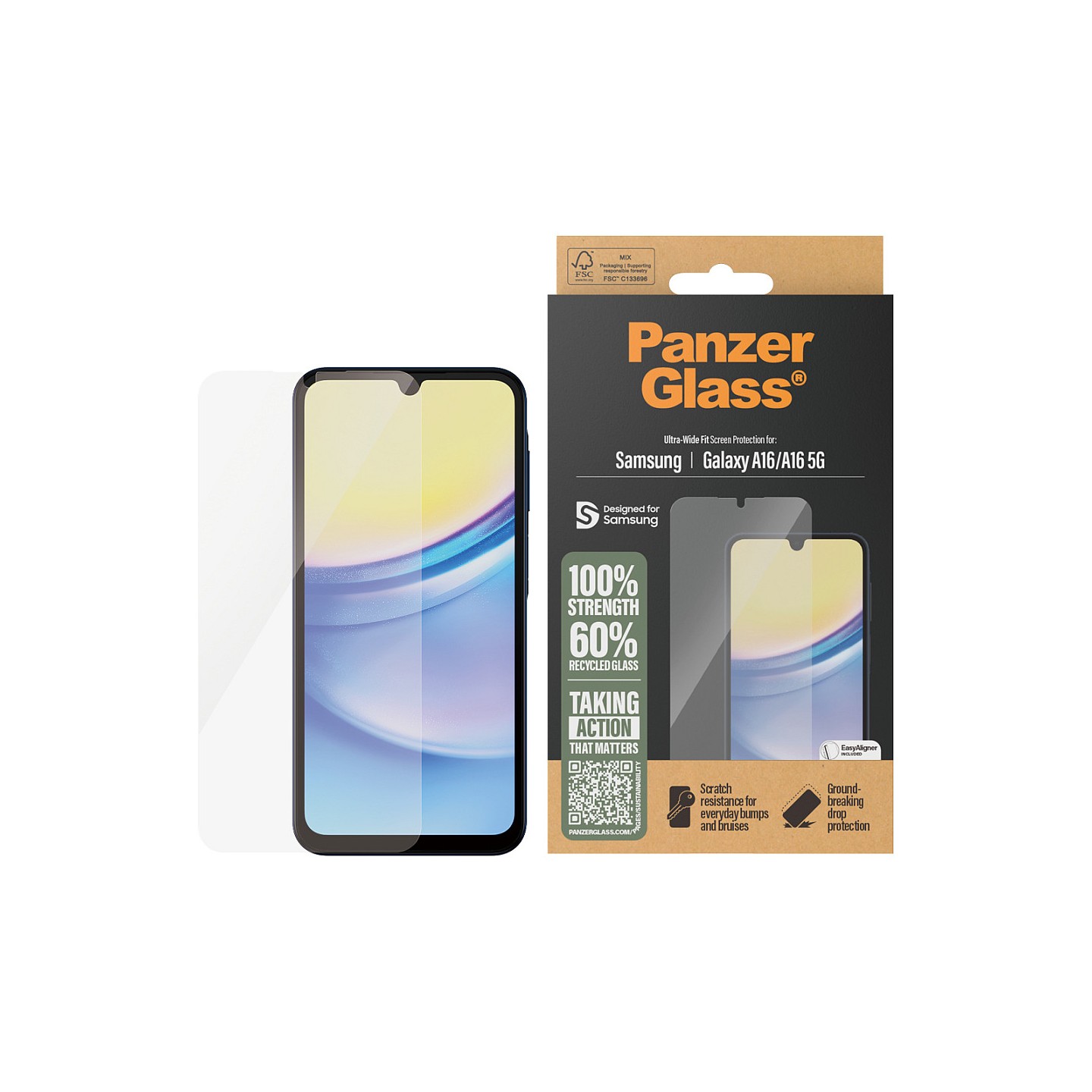PanzerGlass Screen Protector Samsung A16 Ultra-Wide Fit — Buy in Cyprus with Fast Delivery