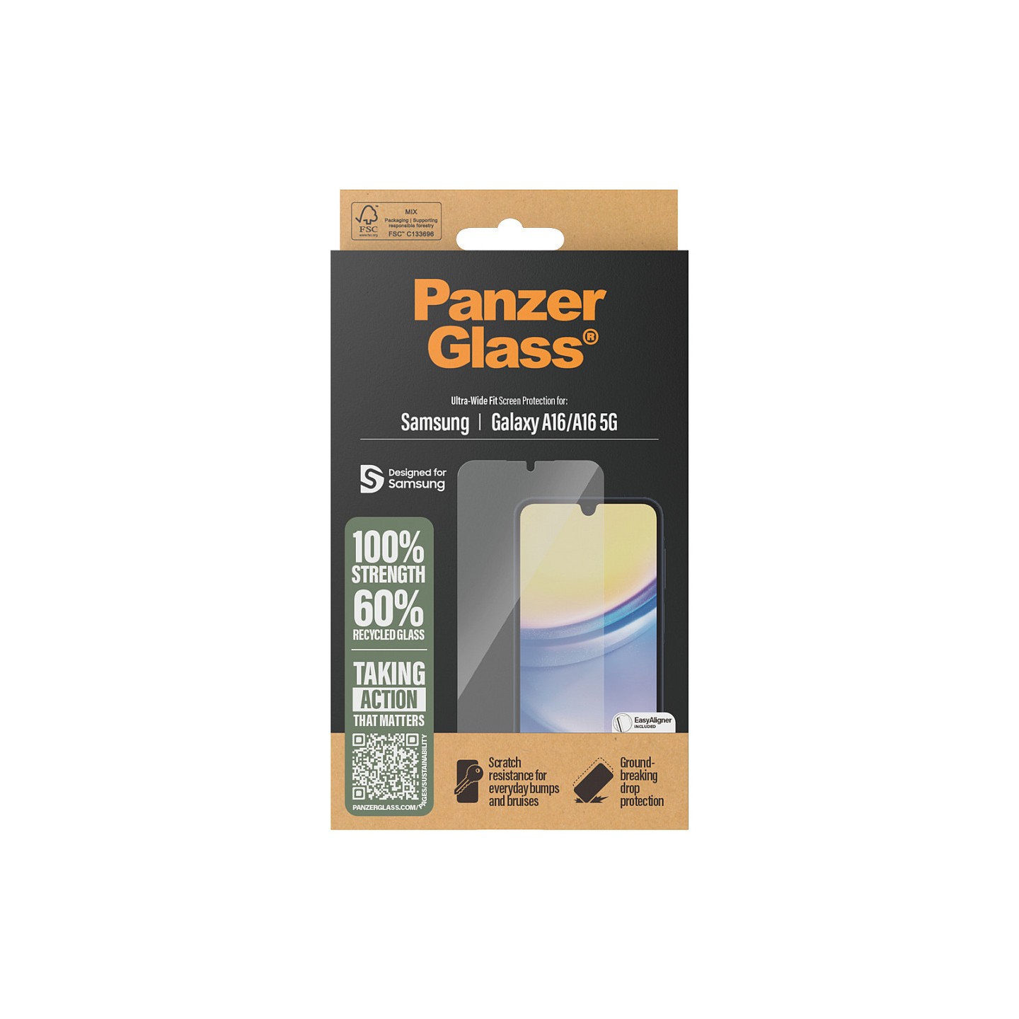 PanzerGlass Screen Protector Samsung A16 Ultra-Wide Fit — Buy in Cyprus with Fast Delivery