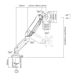 equip Tischhalterung 17' bis 32' 9kg 1TFT 360 Gasfeder — Buy in Cyprus with Fast Delivery