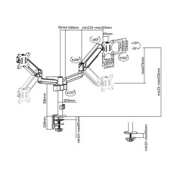 equip Tischhalterung 17' - 32' 2TFT je 9kg 360 Gasfeder schwarz — Buy in Cyprus with Fast Delivery