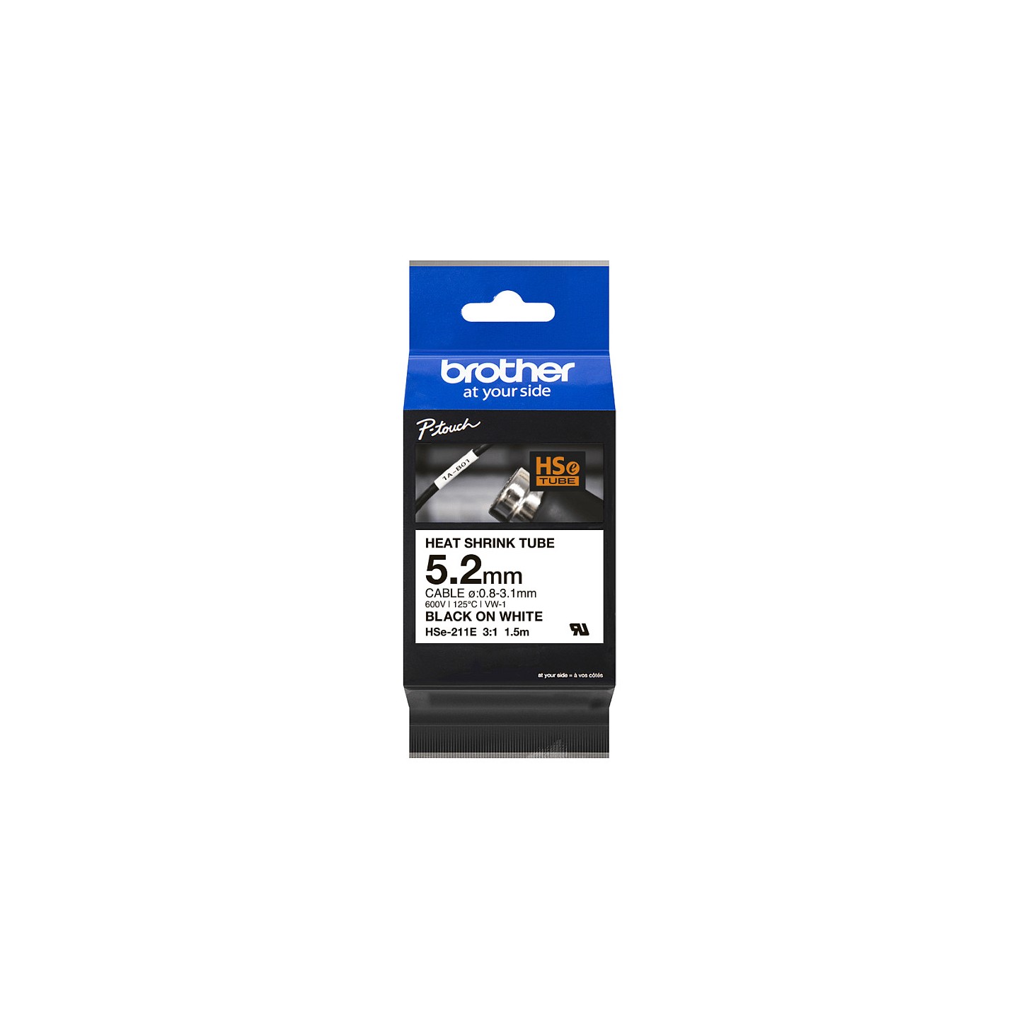 BROTHER Heat Shrink Tube Black on White 5.2mm — Buy in Cyprus with Fast Delivery
