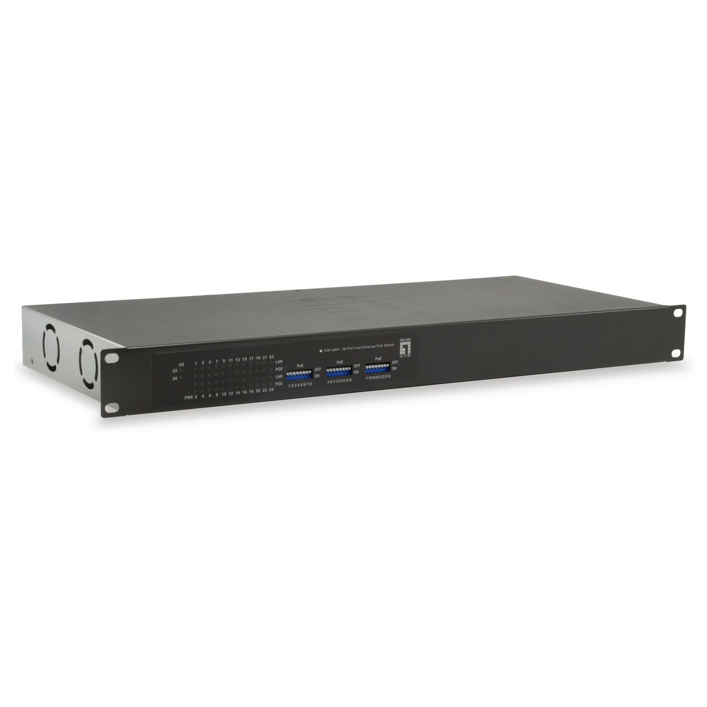 Switch 24x FE FGP-2601 2xGE 19' 150W 24xPoE — Buy in Cyprus with Fast Delivery