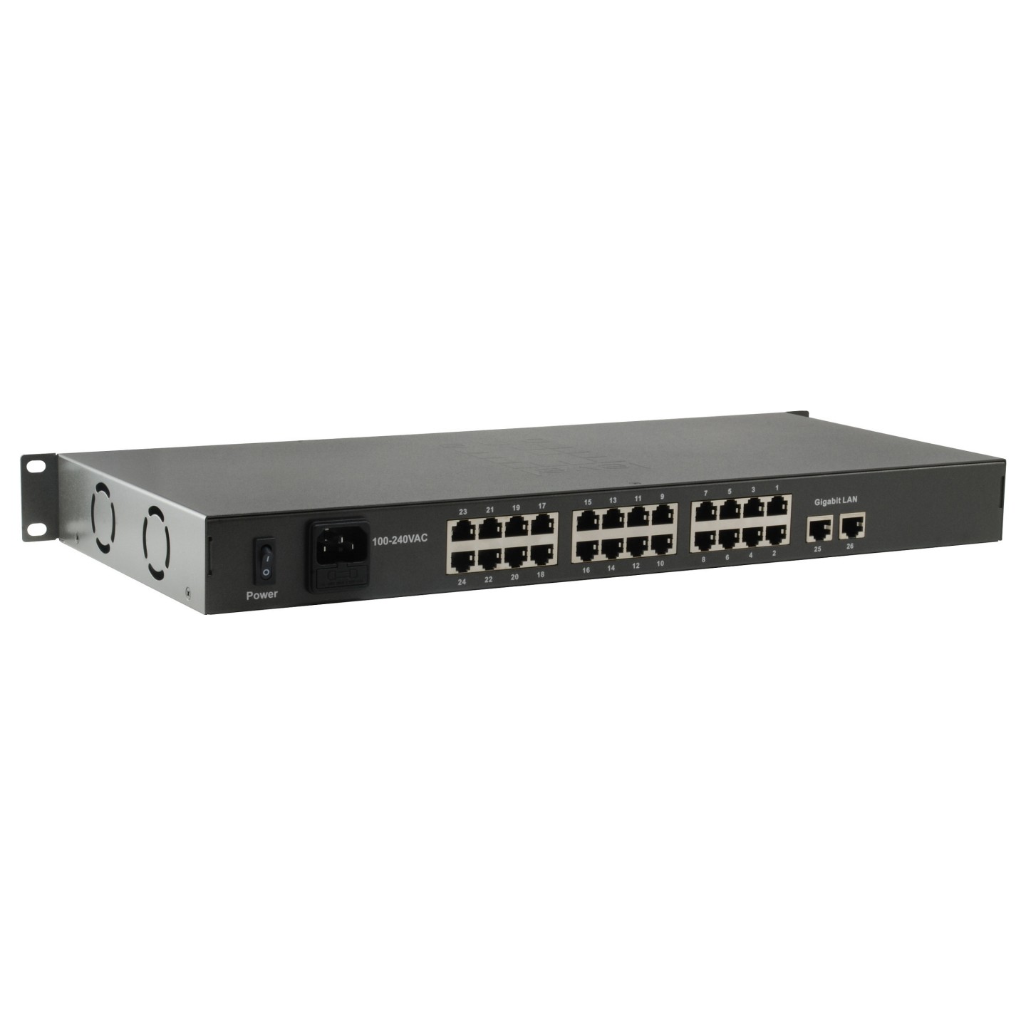 Switch 24x FE FGP-2601 2xGE 19' 150W 24xPoE — Buy in Cyprus with Fast Delivery