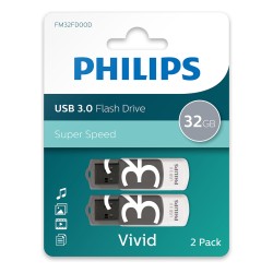 STICK Philips USB 3.0 2-Pack 32GB Vivid Edition Shadow Grey — Buy in Cyprus with Fast Delivery