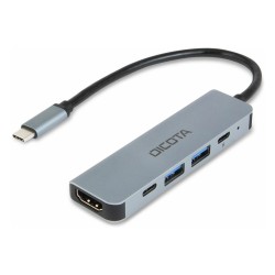 D Dicota USB-C 5-in-1 Video Hub 4K PD 100W silver — Buy in Cyprus with Fast Delivery